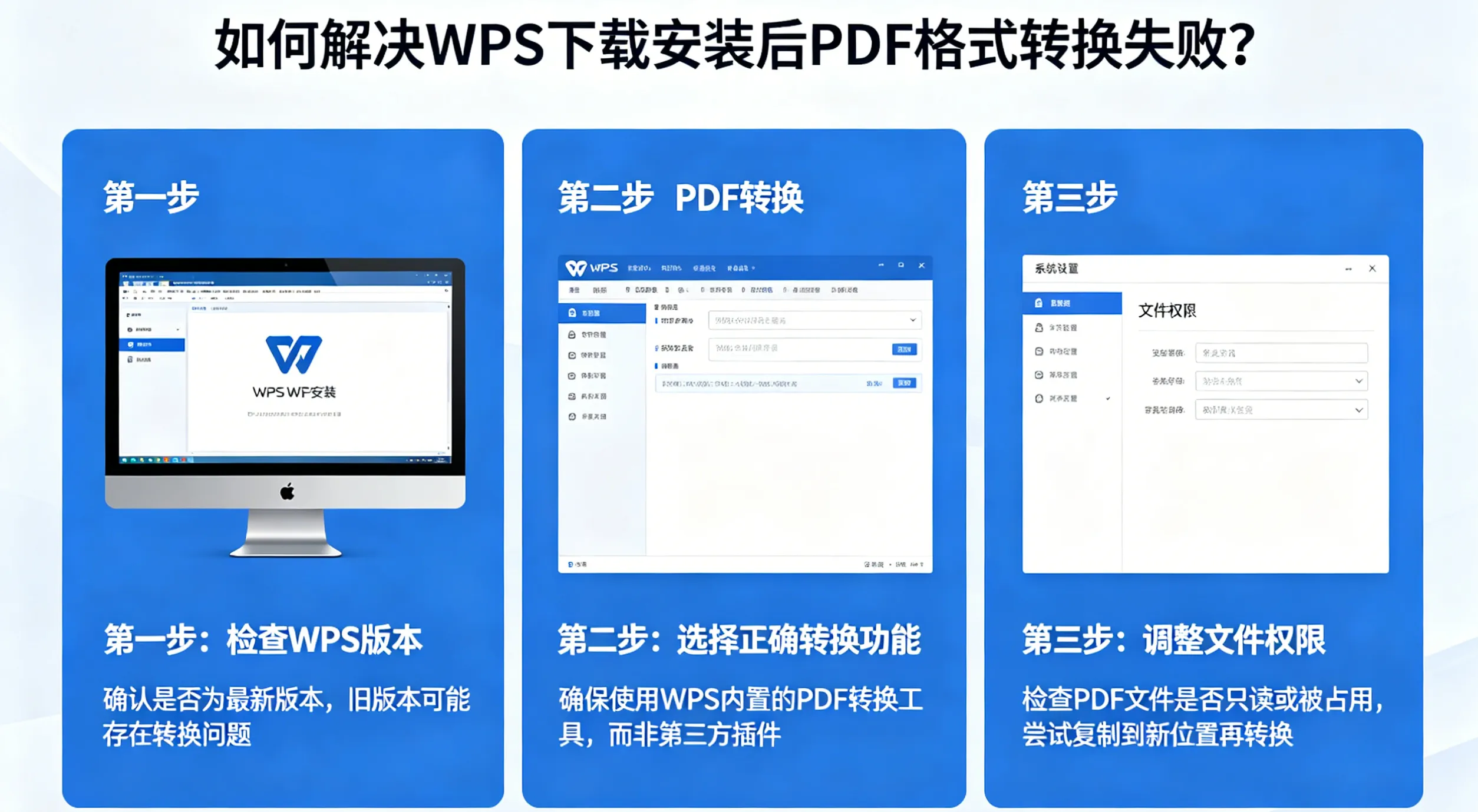 如何解决 WPS 下载安装后 PDF 格式转换失败？